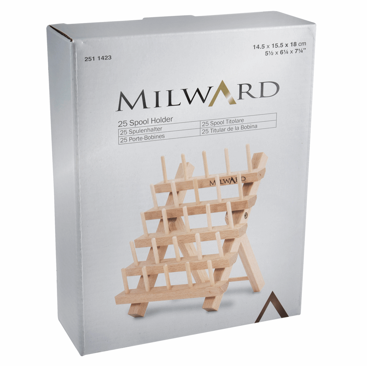 Milward - Beech Wood Thread Organiser - 25 Spools